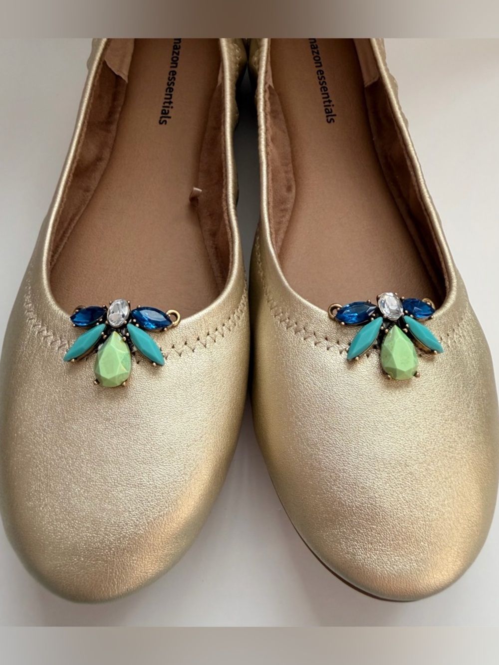 French Shoe clips with Jewel Accents